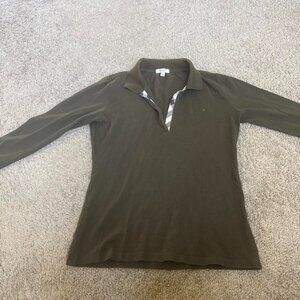 Burberry Women's Green and Khaki Polo-shirts